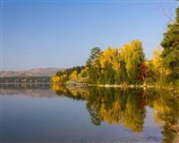 Осень. Озеро Большое Миассово. Фото Евгения Баженова